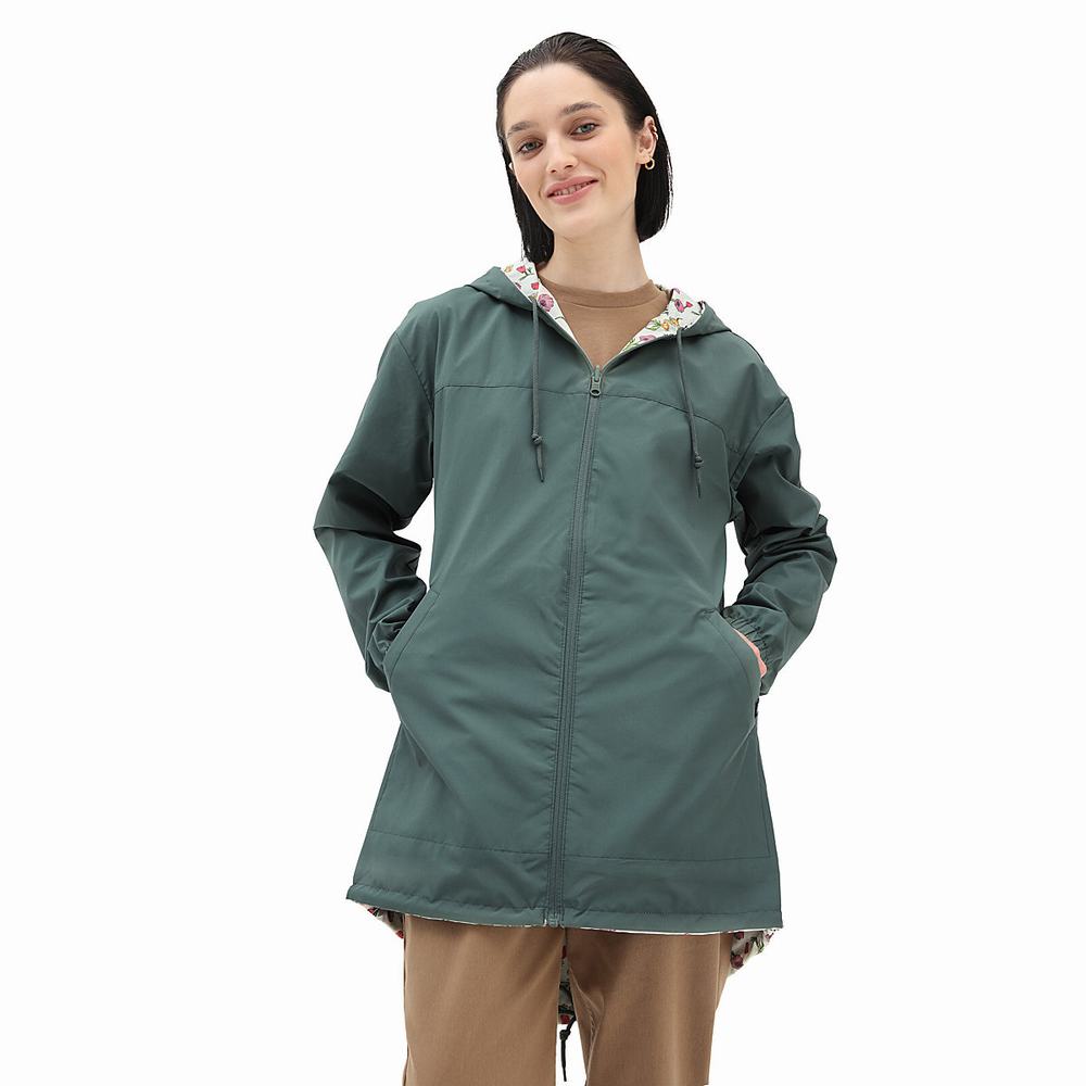 Vans Mercy Reversible Parka Bundy Damske Zelene | NV3810764