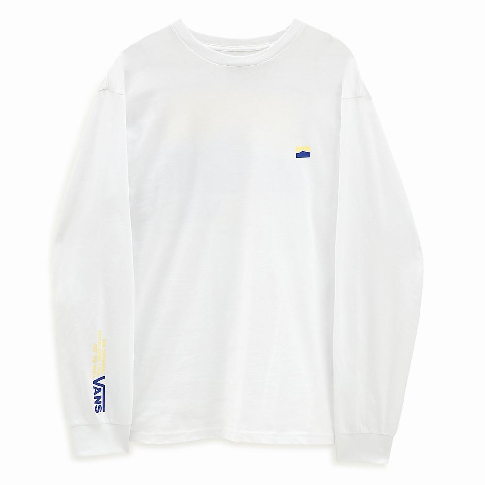 Vans Original DNA Sidestripe Long Sleeve Tricko Panske Biele | PS3492187